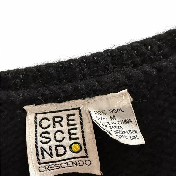 Vintage CRESCENDO Wool Cardigan Sweater Size Medium - Picture 7 of 7
